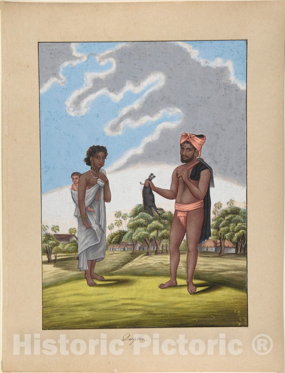 Art Print : Indian, 19th Century - Dugler, from Indian Trades and Castes : Vintage Wall Art
