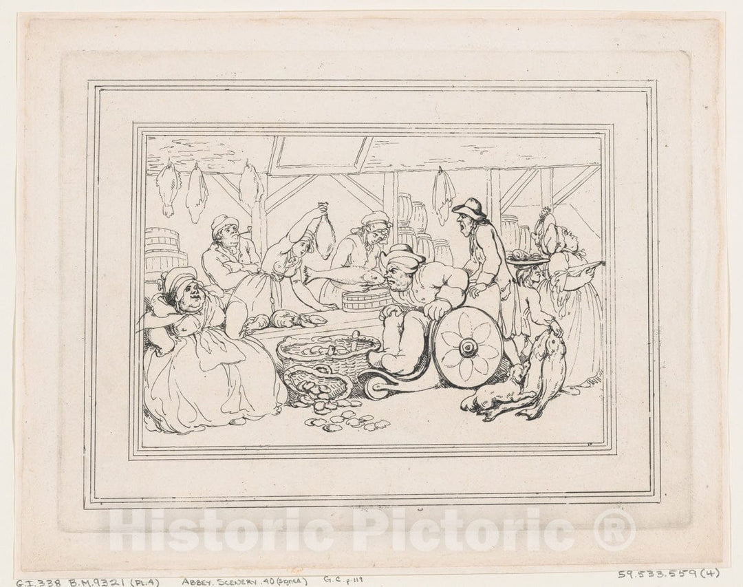 Art Print : Thomas Rowlandson - Comforts of Bath, Plate 4 2 : Vintage Wall Art