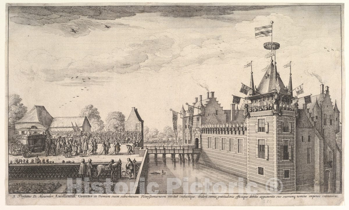 Art Print : Wenceslaus Hollar - Visit to A. Roelants : Vintage Wall Art