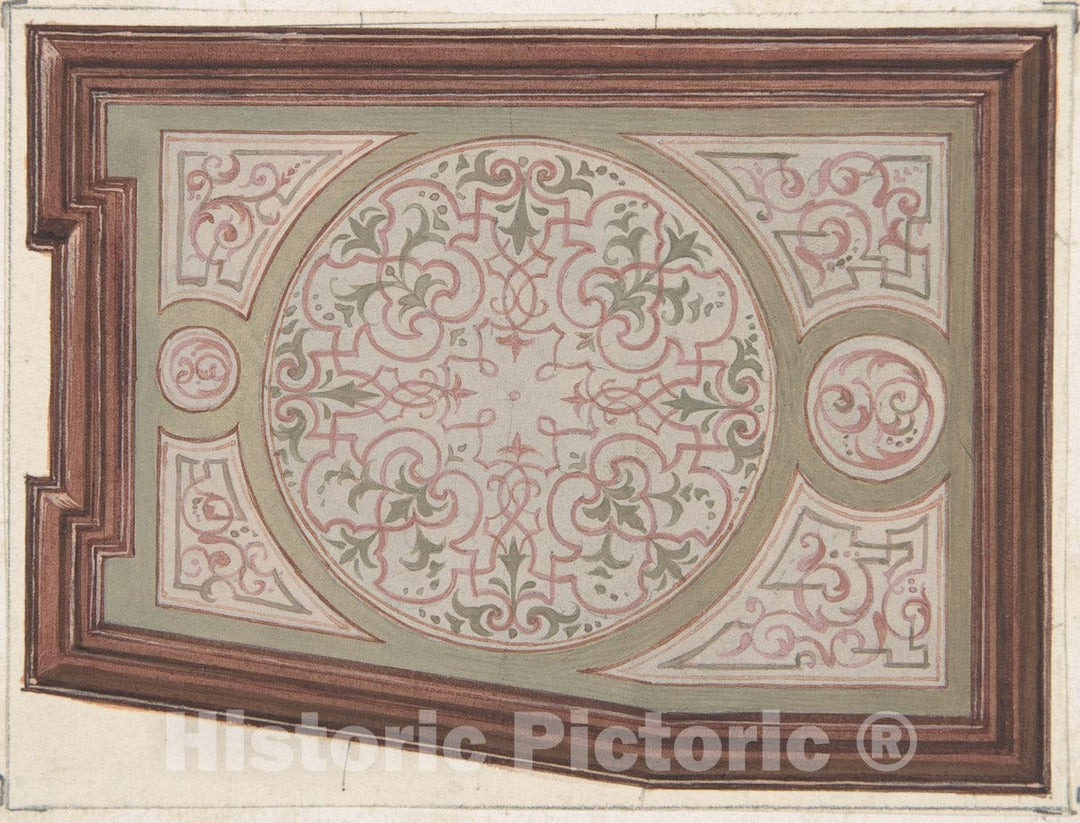 Art Print : Jules-Edmond-Charles Lachaise - Design for Ceiling, Hôtel Hope - 439597 : Vintage Wall Art