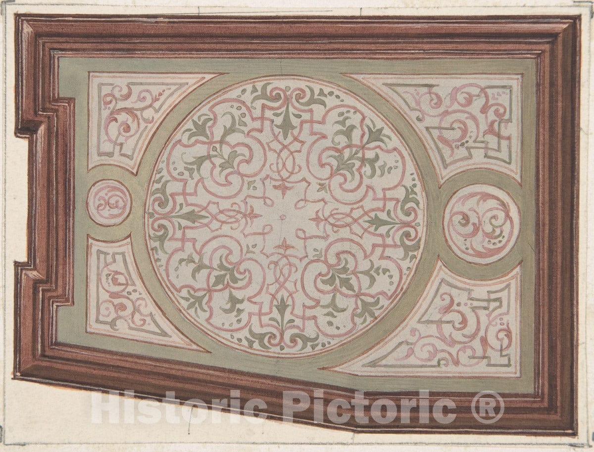 Art Print : Jules-Edmond-Charles Lachaise - Design for Ceiling, Hôtel Hope - 439597 : Vintage Wall Art