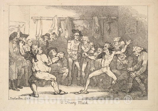 Art Print : Thomas Rowlandson - A Fencing Match : Vintage Wall Art