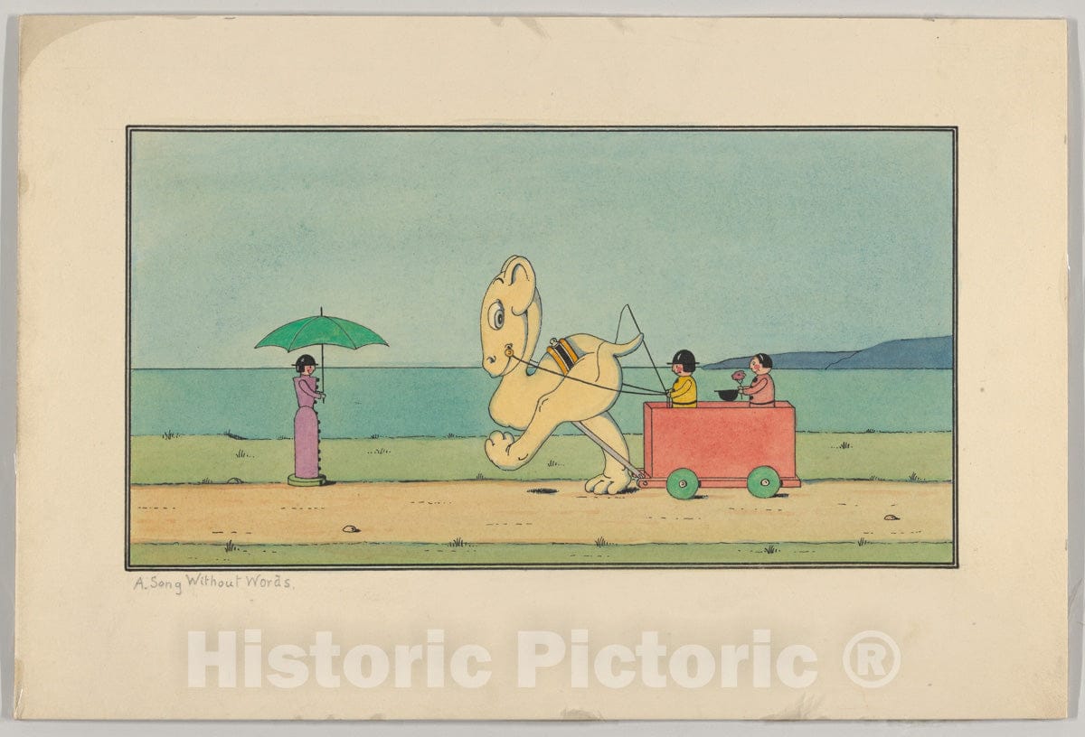 Art Print : Herbert E. Crowley - A Song Without Words, a Wiggle Much Design : Vintage Wall Art