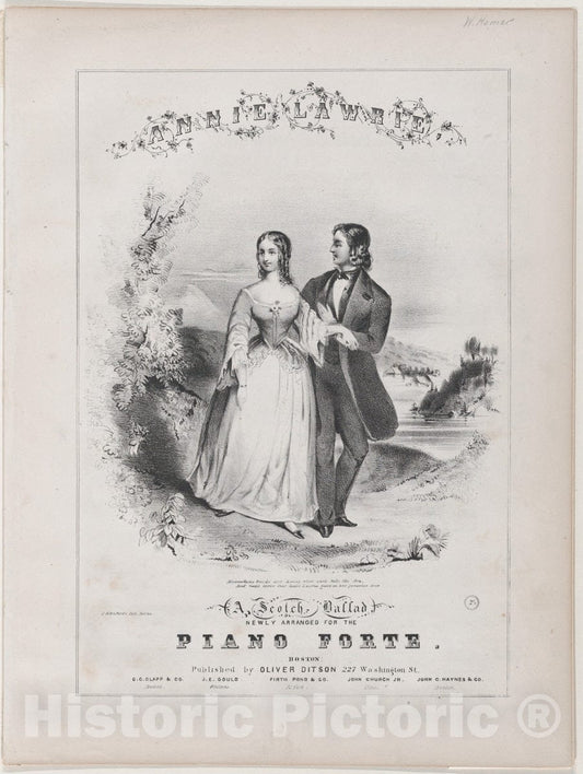 Art Print : Winslow Homer - Annie Lawrie (Sheet Music Cover) : Vintage Wall Art