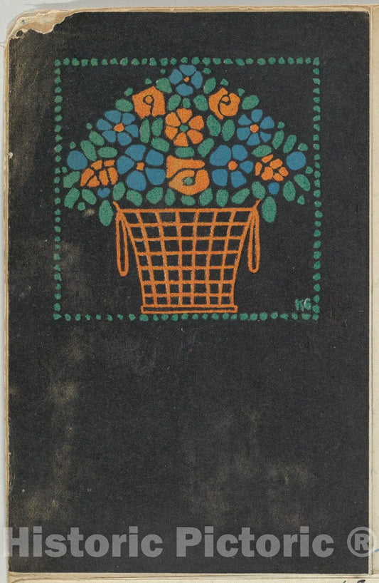 Art Print : Gustav Kalhammer - Basket of Flowers : Vintage Wall Art