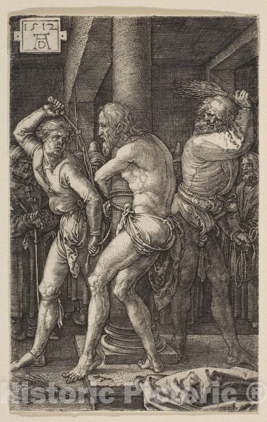 Art Print : Albrecht Dürer - Flagellation of Christ, from The Passion : Vintage Wall Art