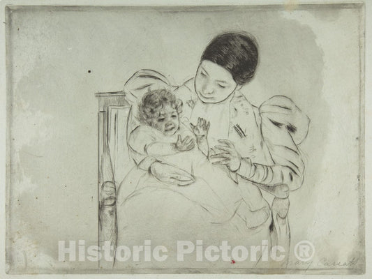 Art Print : Mary Cassatt - The Barefooted Child 1 : Vintage Wall Art