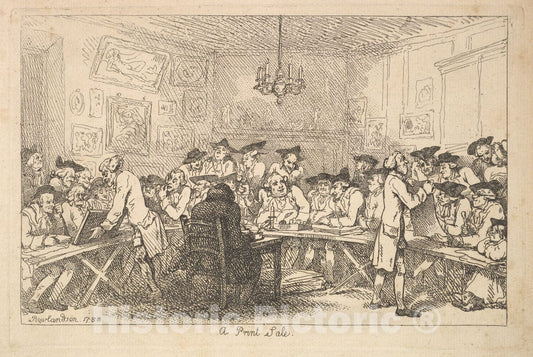 Art Print : Thomas Rowlandson - A Print Sale – A Night Auction : Vintage Wall Art