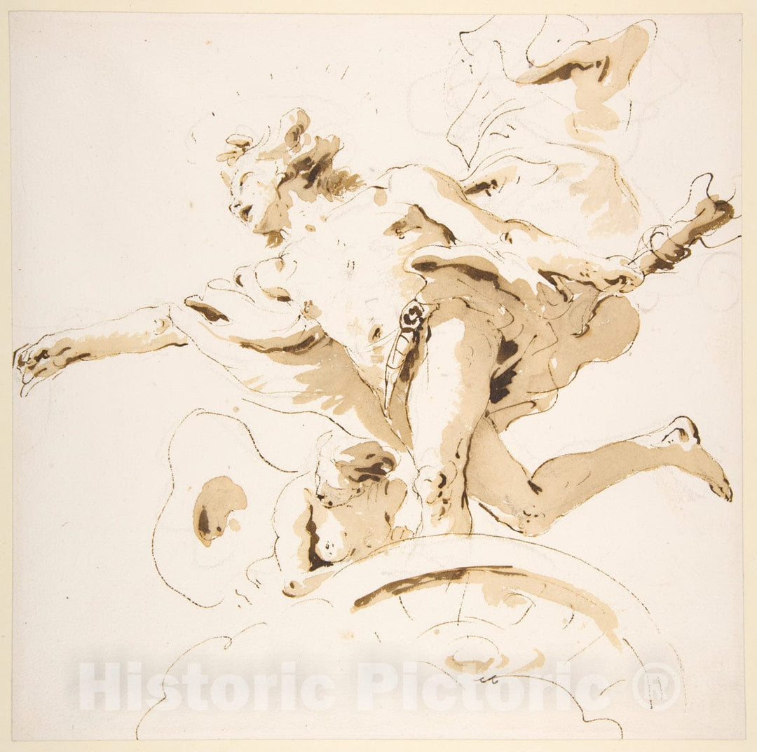 Art Print : Giovanni Battista Tiepolo - Apollo Standing in His Chariot : Vintage Wall Art