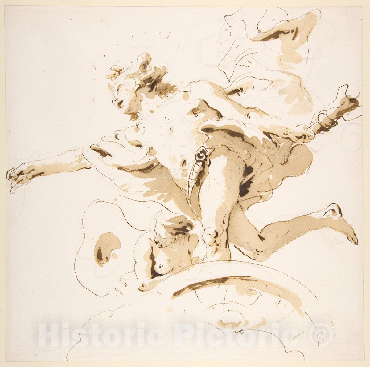 Art Print : Giovanni Battista Tiepolo - Apollo Standing in His Chariot : Vintage Wall Art