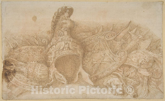 Art Print : After Polidoro da Caravaggio - Frieze of Trophies : Vintage Wall Art