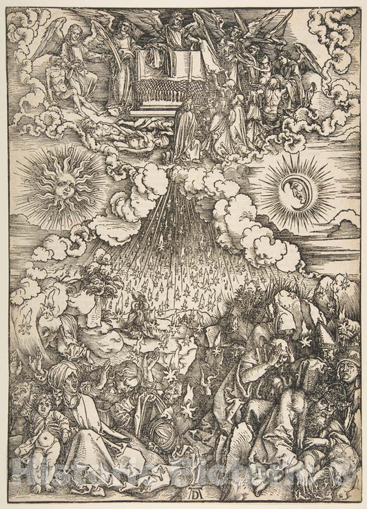 Art Print : Albrecht Dürer - The Opening of The Fifth and Sixth Seals, from The Apocalypse, Latin Edition, 1511 : Vintage Wall Art