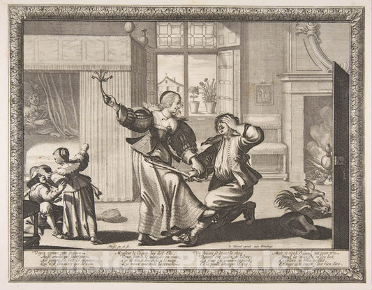 Art Print : Abraham Bosse - Husband-Beater : Vintage Wall Art