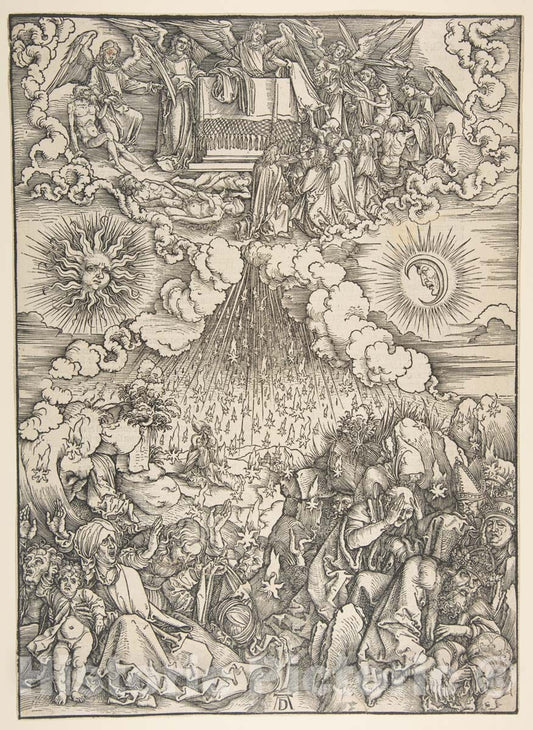 Art Print : Albrecht Dürer - The Opening of The Fifth and Sixth Seals, from The Apocalypse 2 : Vintage Wall Art