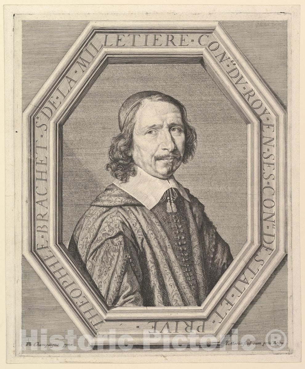 Art Print : Jean Morin - Theophile Brachet de la Milletiere, conseiller du roi : Vintage Wall Art