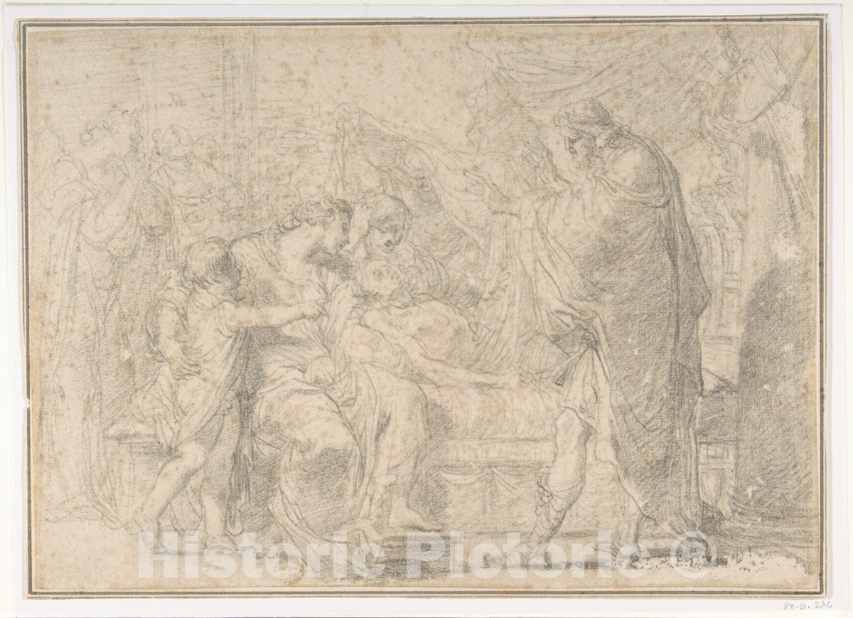 Art Print : Gaetano Gandolfi - The Royal Family of Troy Mourning The Death of Hector : Vintage Wall Art