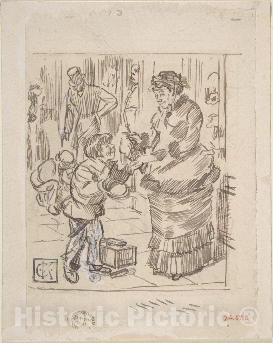 Art Print : Charles Samuel Keene - Tract Distributor : Vintage Wall Art