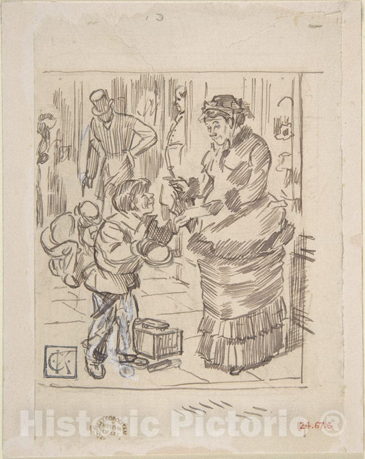 Art Print : Charles Samuel Keene - Tract Distributor : Vintage Wall Art