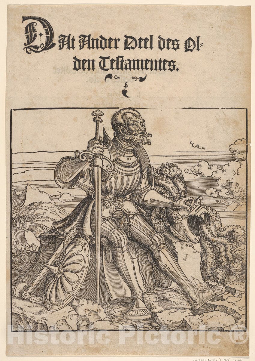 Art Print : Erhard Altdorfer - Joshua, from De Biblie uth der uthlegginge Doctoris Martini Luthers : Vintage Wall Art