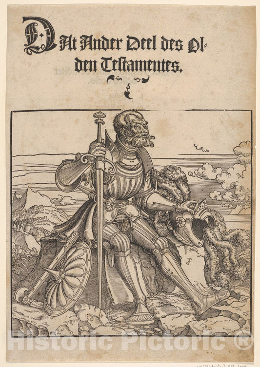 Art Print : Erhard Altdorfer - Joshua, from De Biblie uth der uthlegginge Doctoris Martini Luthers : Vintage Wall Art