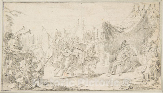 Art Print : Giovanni Battista Tiepolo - Illustration for a Book: General Carried in Triumph : Vintage Wall Art