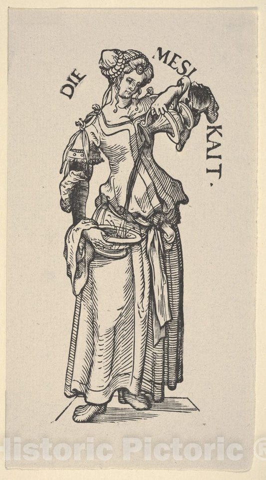 Art Print : Temperance - Artist: Hans Burgkmair - Created: 1922 : Vintage Wall Art