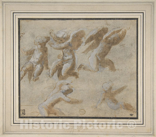 Art Print : School of Raphael (Raffaello Sanzio or Santi) - Cherubs : Vintage Wall Art