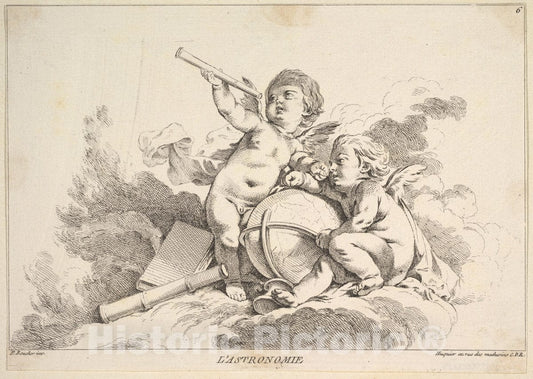 Art Print : Louis Félix de La Rue - Astronomy : Vintage Wall Art