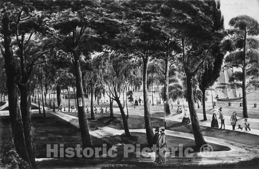 Art Print : Probably Christian Gottlieb Cantzlier - Battery Park, New York : Vintage Wall Art