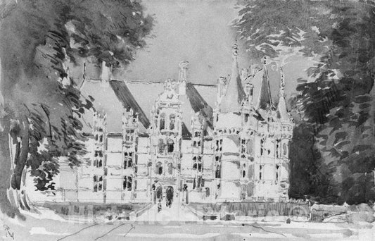 Art Print : Joseph Pennell - Azay le Rideau : Vintage Wall Art