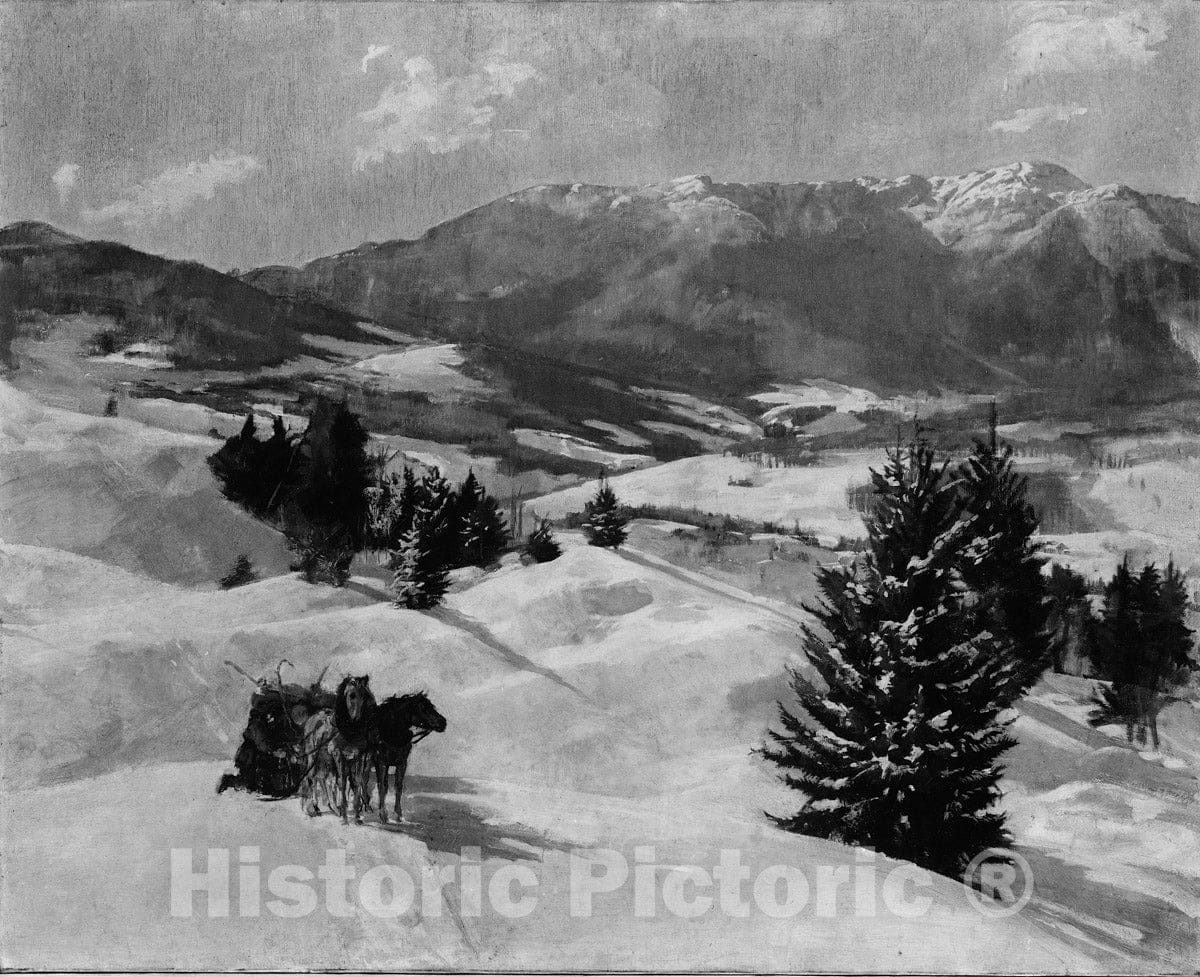 Art Print : Edward Martin Taber - Mount Mansfield in Winter : Vintage Wall Art