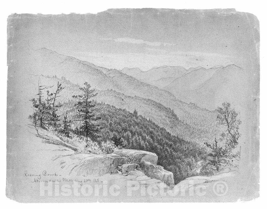 Art Print : George Henry Smillie - Roaring Brook—Adirondack Mountains : Vintage Wall Art