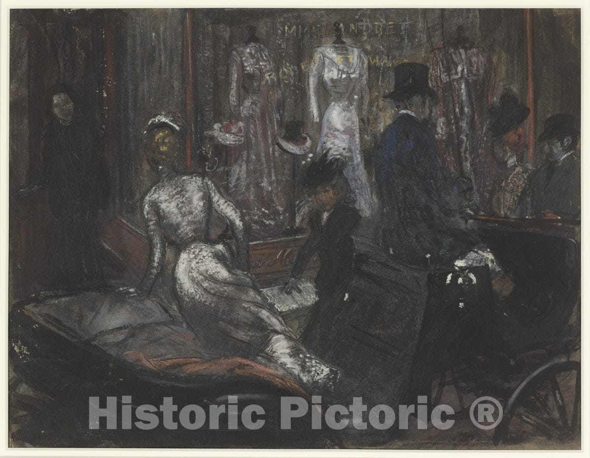 Art Print : William James Glackens - at The Milliner's : Vintage Wall Art