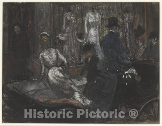 Art Print : William James Glackens - at The Milliner's : Vintage Wall Art