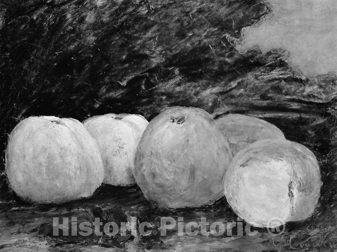 Art Print : Style of Gustave Courbet - Apples : Vintage Wall Art