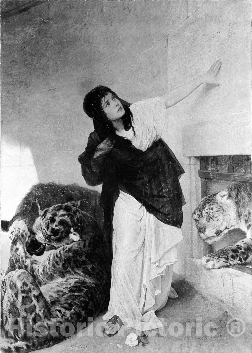 Art Print : Gabriel Max - The Last Token: A Christian Martyr : Vintage Wall Art