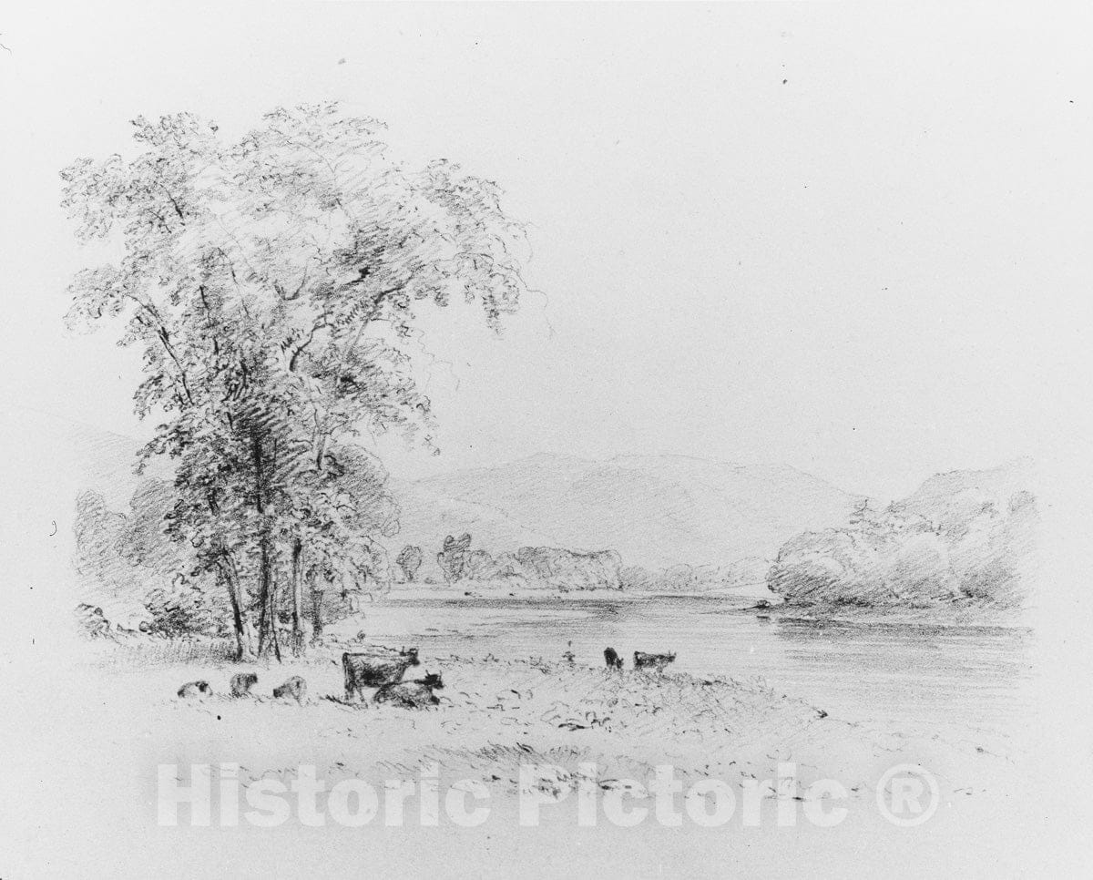 Art Print : Thomas Addison Richards - Susquehanna Below Nanticoke, Pennsylvania : Vintage Wall Art