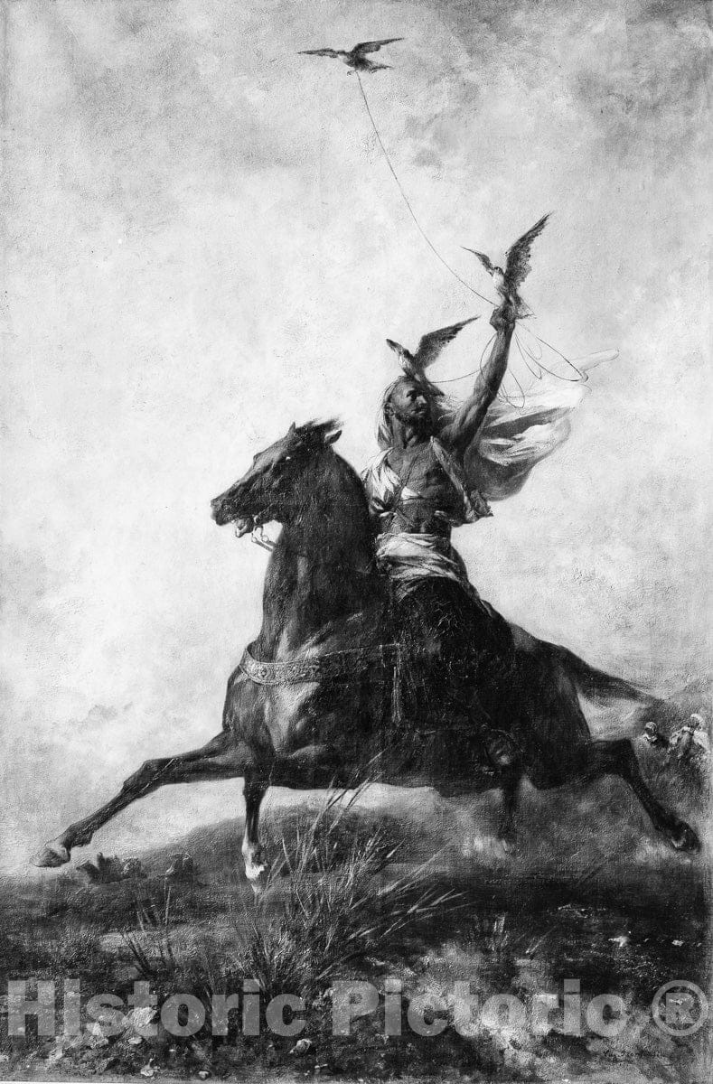 Art Print : Eugène Fromentin - The Arab Falconer : Vintage Wall Art