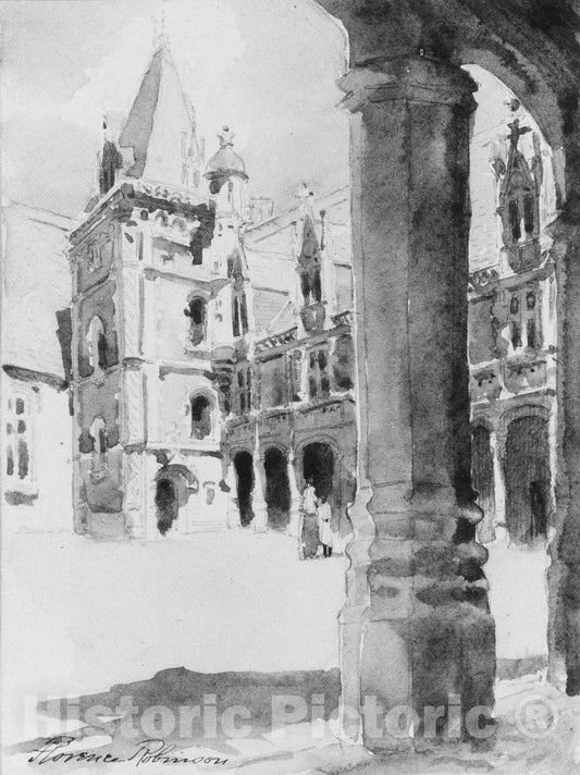 Art Print : Florence Vincent Robinson - Chateau de Blois : Vintage Wall Art