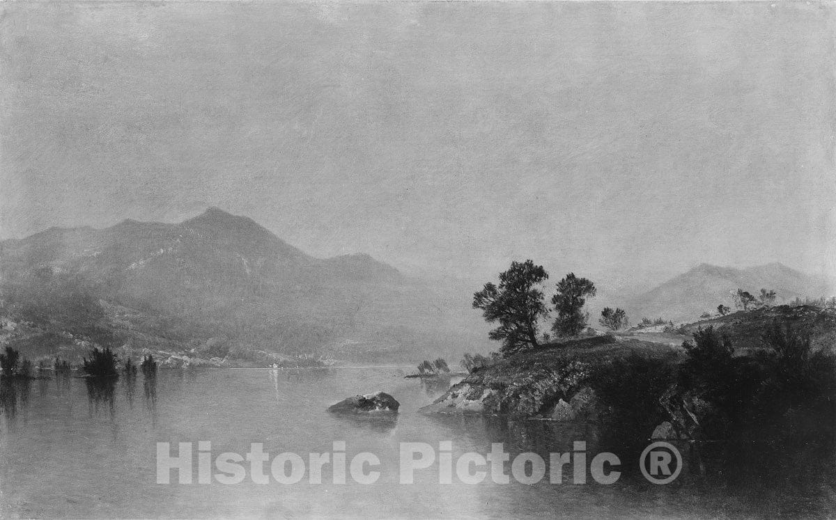 Art Print : John Frederick Kensett - Lake George, New York : Vintage Wall Art
