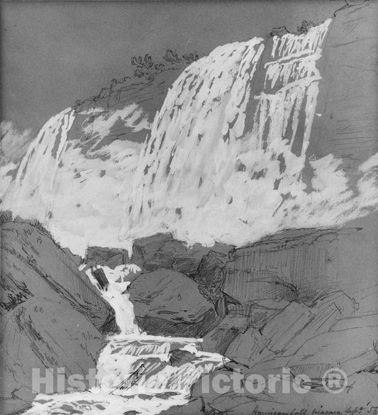 Art Print : Jasper Francis Cropsey - American Falls, Niagara : Vintage Wall Art