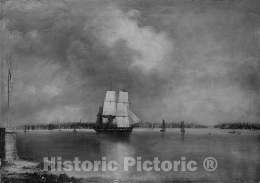 Art Print : Edmund C. Coates - Bay and Harbor of New York from Bedlow's Island : Vintage Wall Art