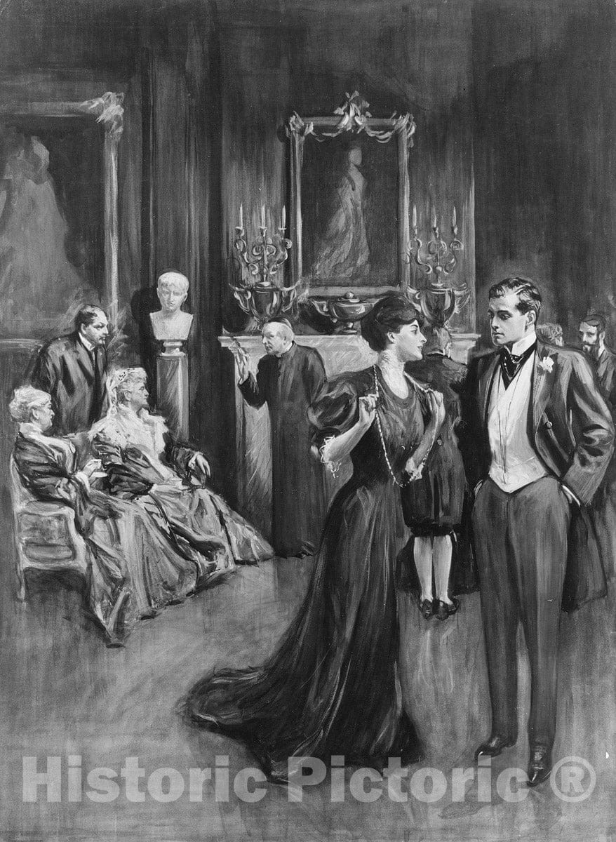 Art Print : Alonzo Myron Kimball - Parlor Scene : Vintage Wall Art