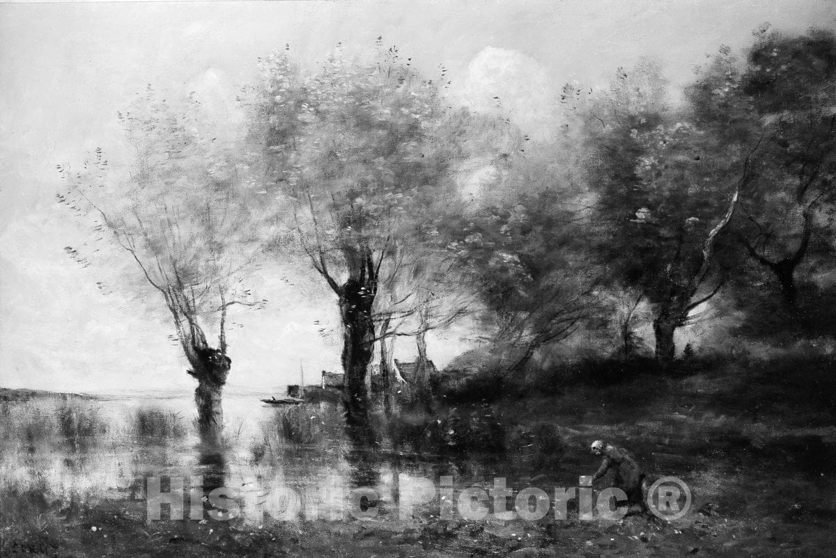 Art Print : Camille Corot - A Pond in Picardy : Vintage Wall Art