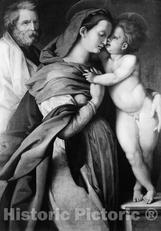 Art Print : Jacopino del Conte - Holy Family : Vintage Wall Art