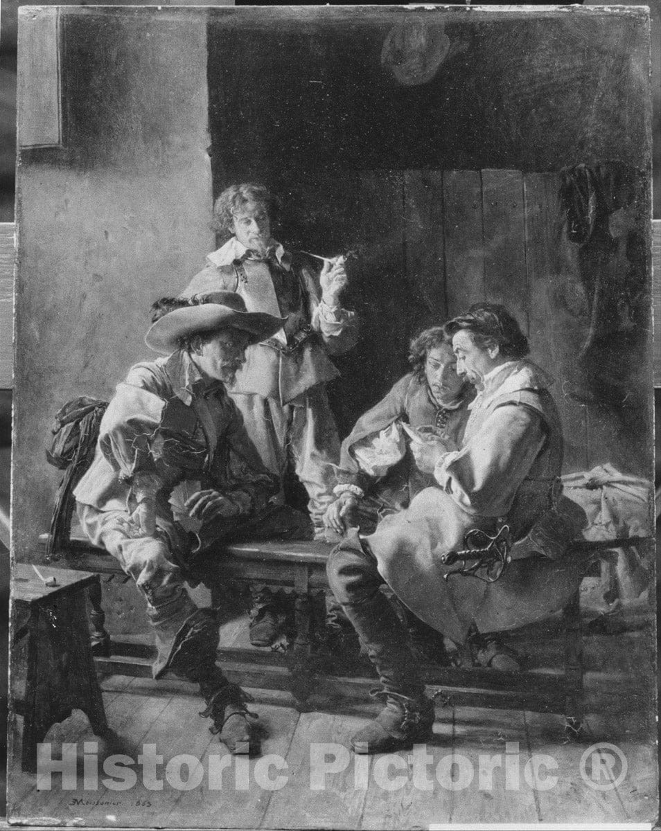 Art Print : Ernest Meissonier - The Card Players : Vintage Wall Art