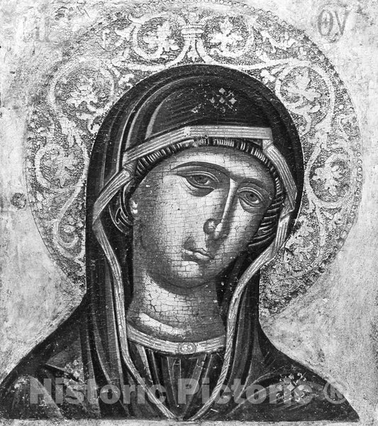 Art Print : Emmanuel Tzanès - Head of The Virgin : Vintage Wall Art