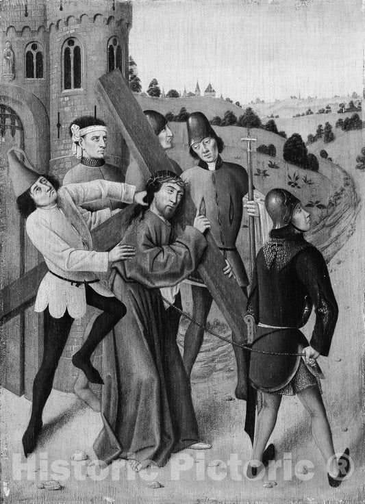 Art Print : Northern French Painter - Christ Bearing The Cross : Vintage Wall Art