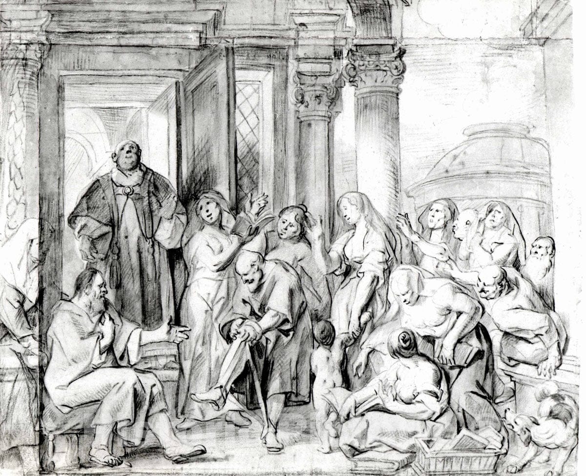 Art Print : Jacob Jordaens - Saint Philip Healing The Cripple in Samaria : Vintage Wall Art