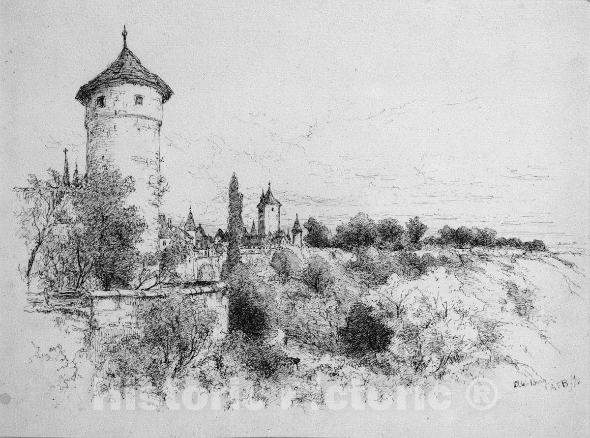 Art Print : Andrew Fisher Bunner - Alte Burg, Germany : Vintage Wall Art